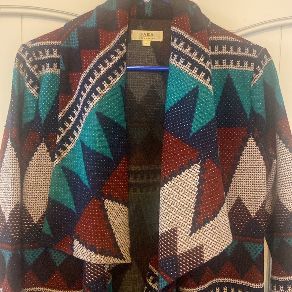 Long sweater jacket multi jewel colors - Picture 2 of 4